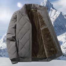 北疆狼冬季男士加绒加厚羽绒棉服中老年保暖宽松棉袄爸爸装棉衣防