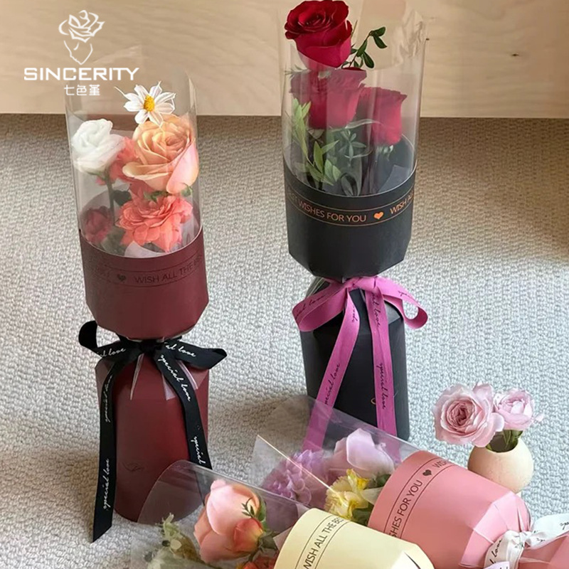 Piqueta de una pieza de pensamiento de siete colores, bolsa única, ramo pequeño, artefacto de envoltura de flores, papel de envoltura de flores, papel de envoltura de flores de ramo