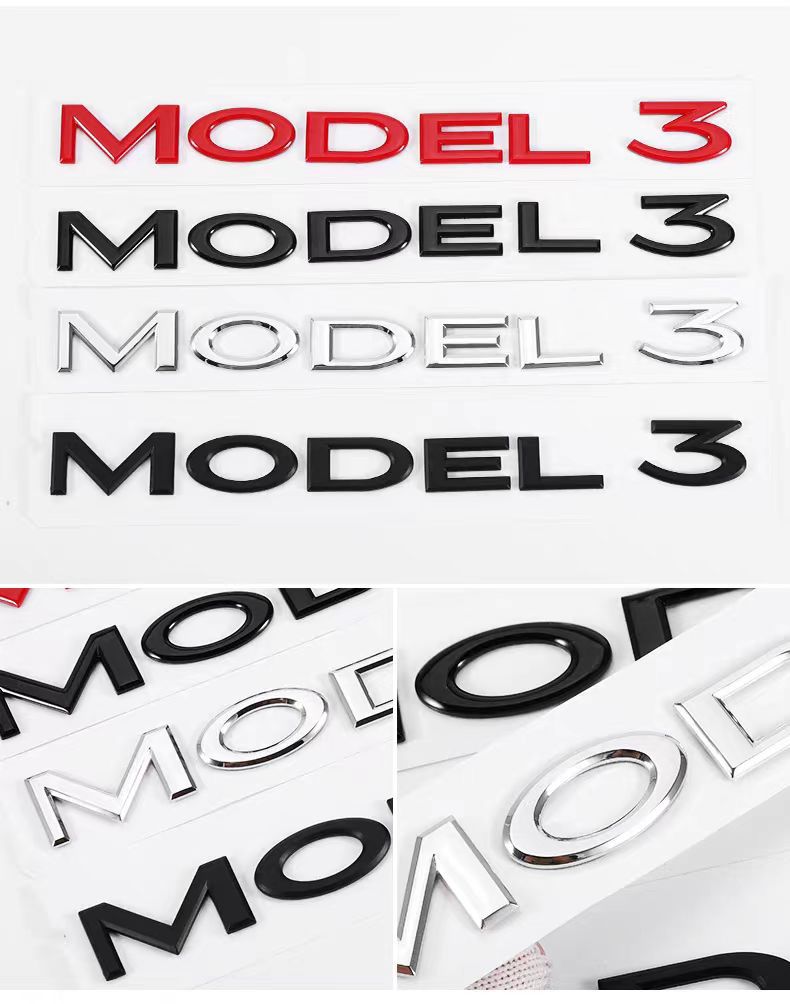 Suitable for Tesla Model3/Y car front and rear logo modification standard TESLA modification plastic car tail logo ABS