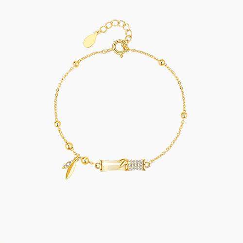 Heavenly Jade Bamboo Section Necklace for Women, Ins Simple and Unique, Bamboo Enough Necklace, Light Luxury High-End Design Jewelry