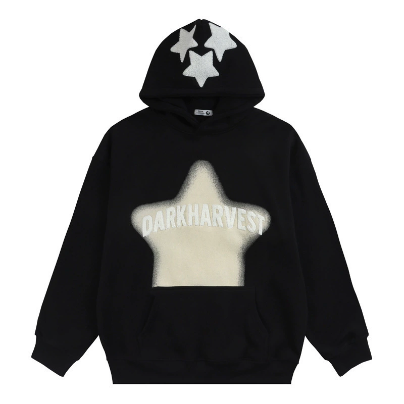 Demi-season Hoody, Retro Hip‑Hop Sweatshirt, Relaxed Fit, Sizes S–XXL