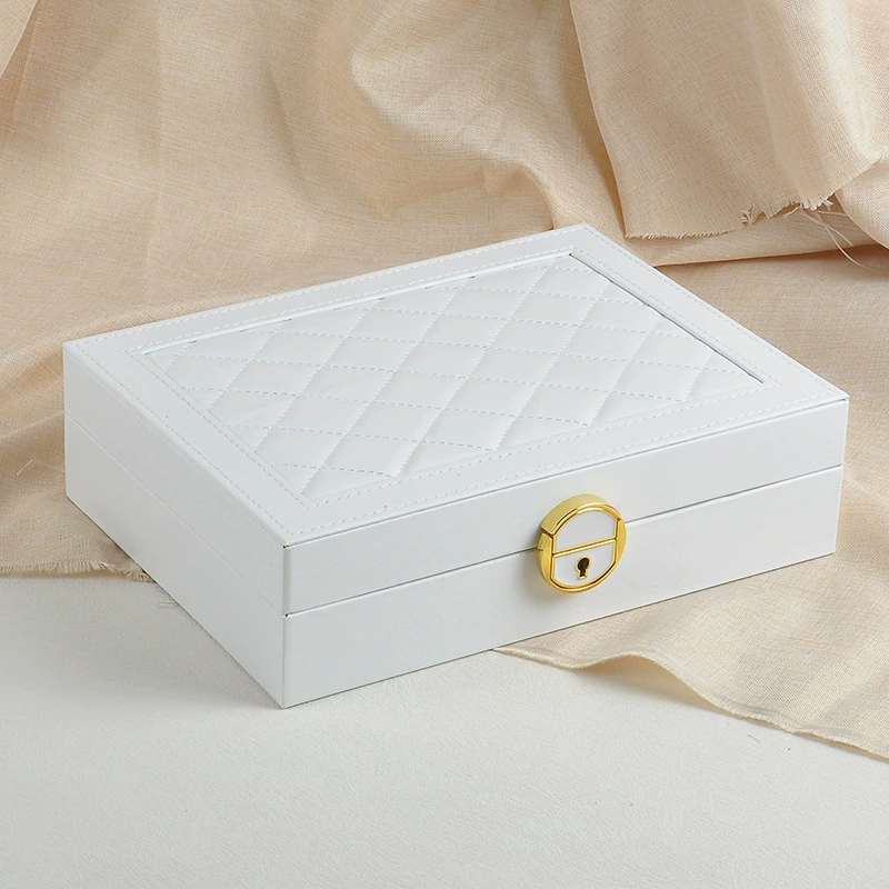 Многофункциональная кожаная шкатулка для драгоценностей с ребрами, однослойная шкатулка для ювелирных изделий, браслет, шкатулка для ювелирных изделий, кольцо с замком, коробка для хранения сережек