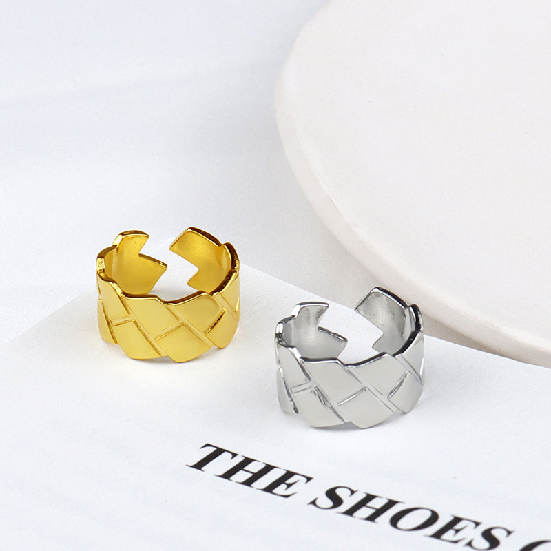 Korean version of the new creative diamond fashion square wide open copper ring wholesalepicture7