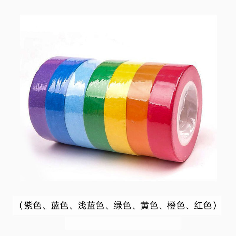 13m cinta adhesiva de papel de color transfronterizo de alta viscosidad para estudiantes de papelería artística decoración de separación de colores