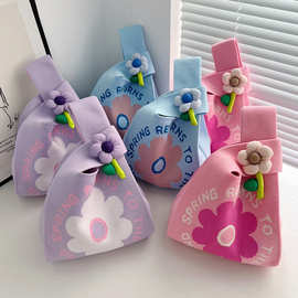 可爱针织包新款女包托特包伴手礼包学生百搭休闲手提包毛线水桶包