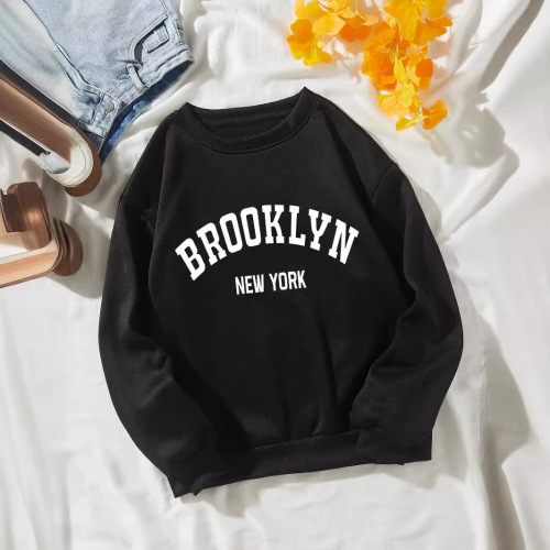 Women's Round Neck Sweatshirt for Autumn and Winter , Youth Style, Fleece Lined, Thick, Fashion Trendy, Loose Fit, Long Sleeve, Mid-Length Jacket