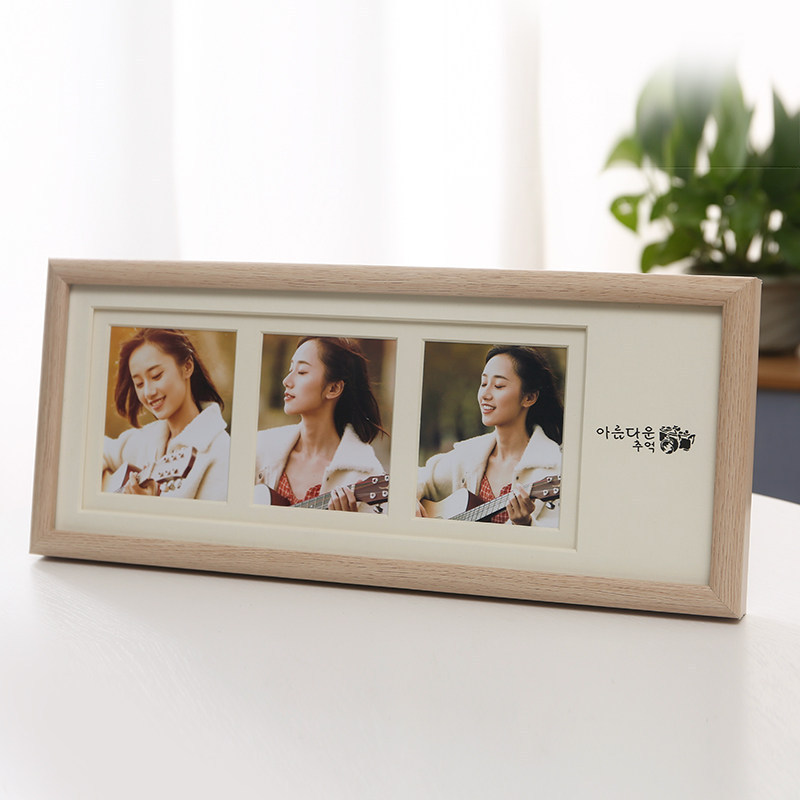 Creative Nordic Wooden Double-Frame and Triple-Frame Combination Photo Frame Display Stand 5inch 6inch 7inch 8inch Cardboard Mounted Picture Frame Photo Stand