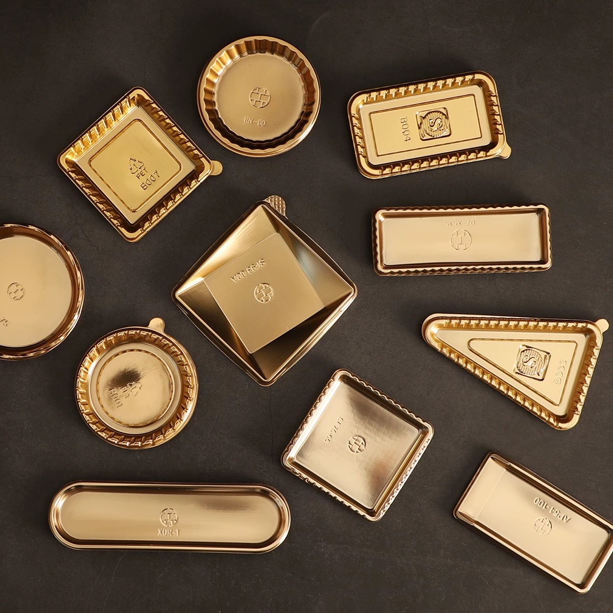 Food grade round mousse tray Western dessert mousse cutting tray square round cutting cake pad gold tray