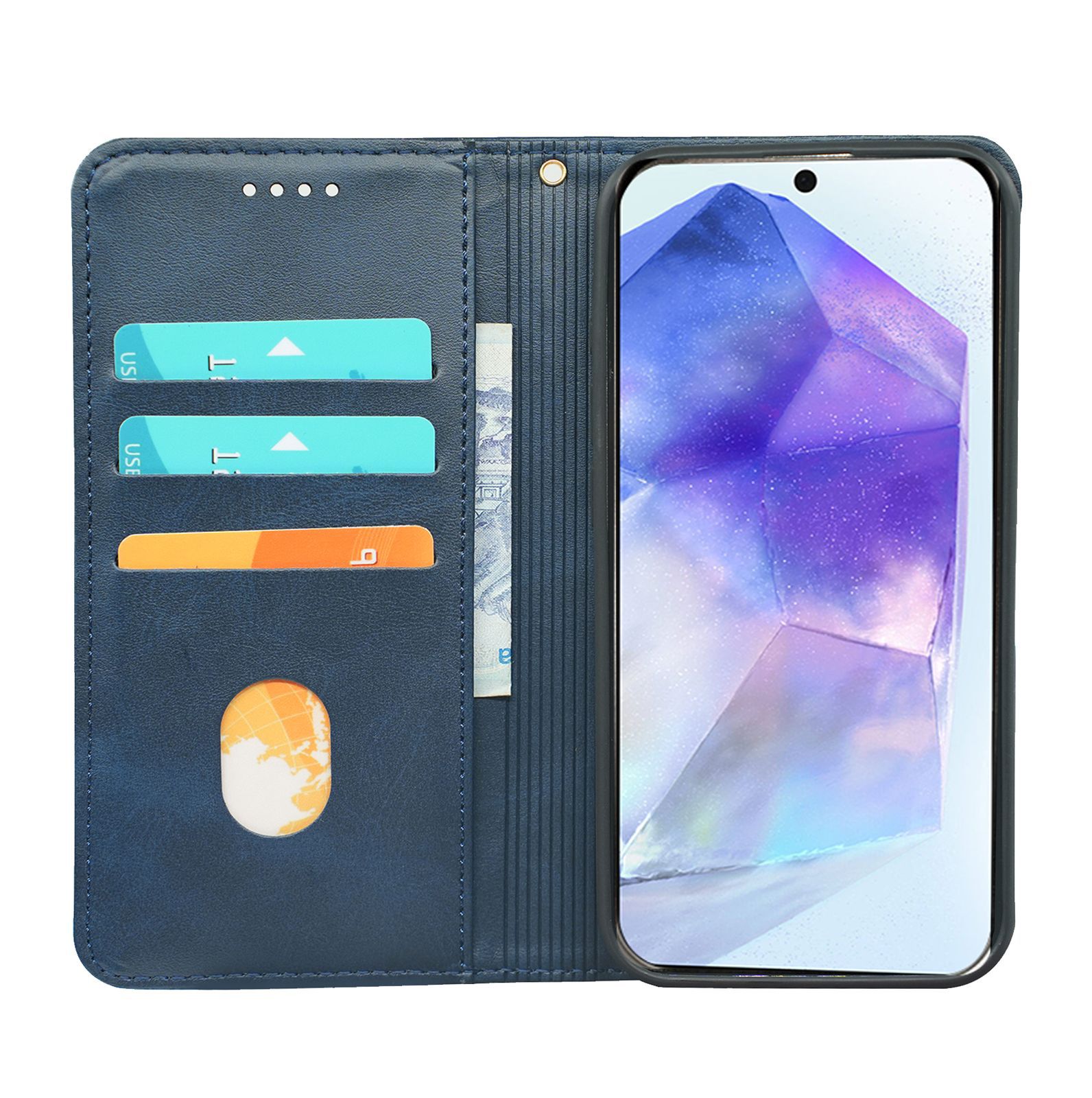 Leather Flip Cover For Samsung Galaxy A25e A16 A15 Stand Case_voghion.com