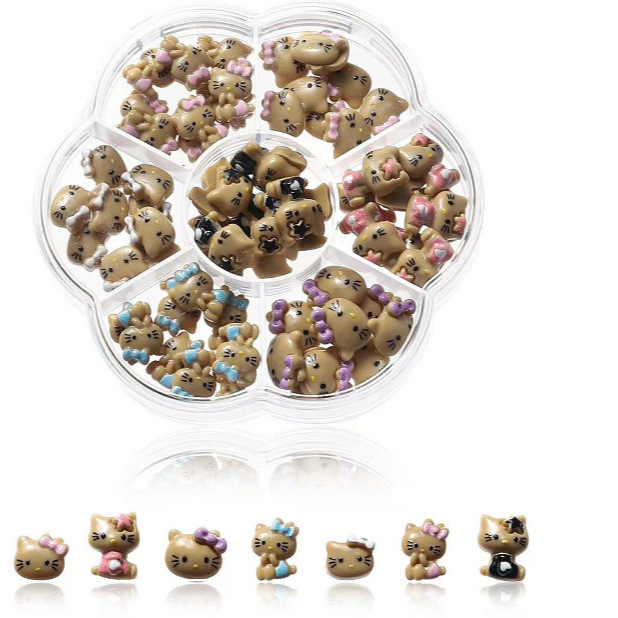 70 cross-border explosions Sanrio cartoon nail jewelry plum box set nail decoration accessories wholesale