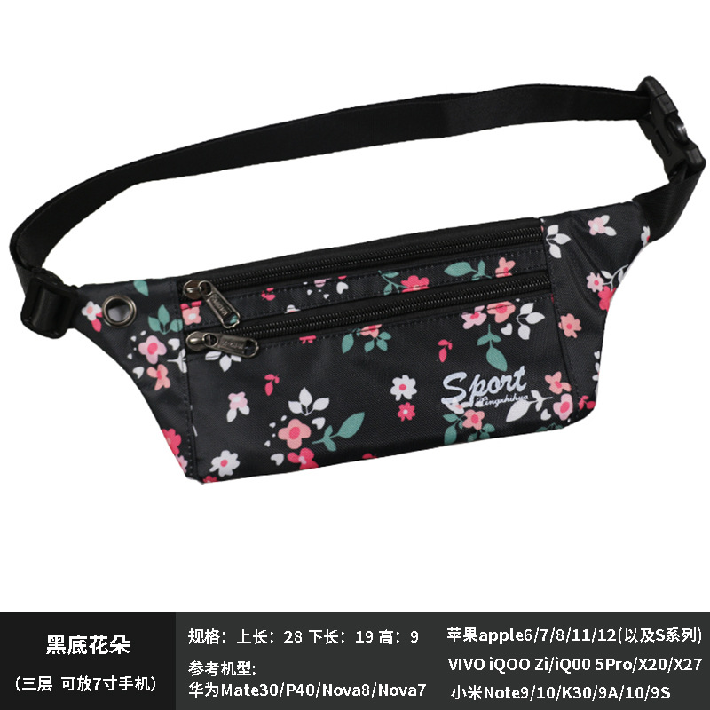 Black floral pattern (three layers)