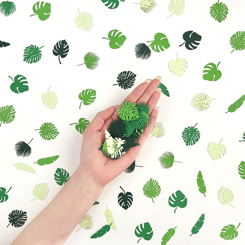 Confetti Turtle Leaf Tropical Green Plant Wedding Throw Dish Table Decoration Props Balloon Filler ZX001
