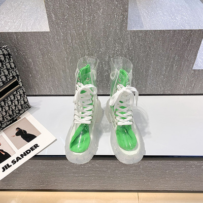 2022凉鞋2021新款夏季全透明马丁靴透明水晶底系带短靴时尚凉靴|ms