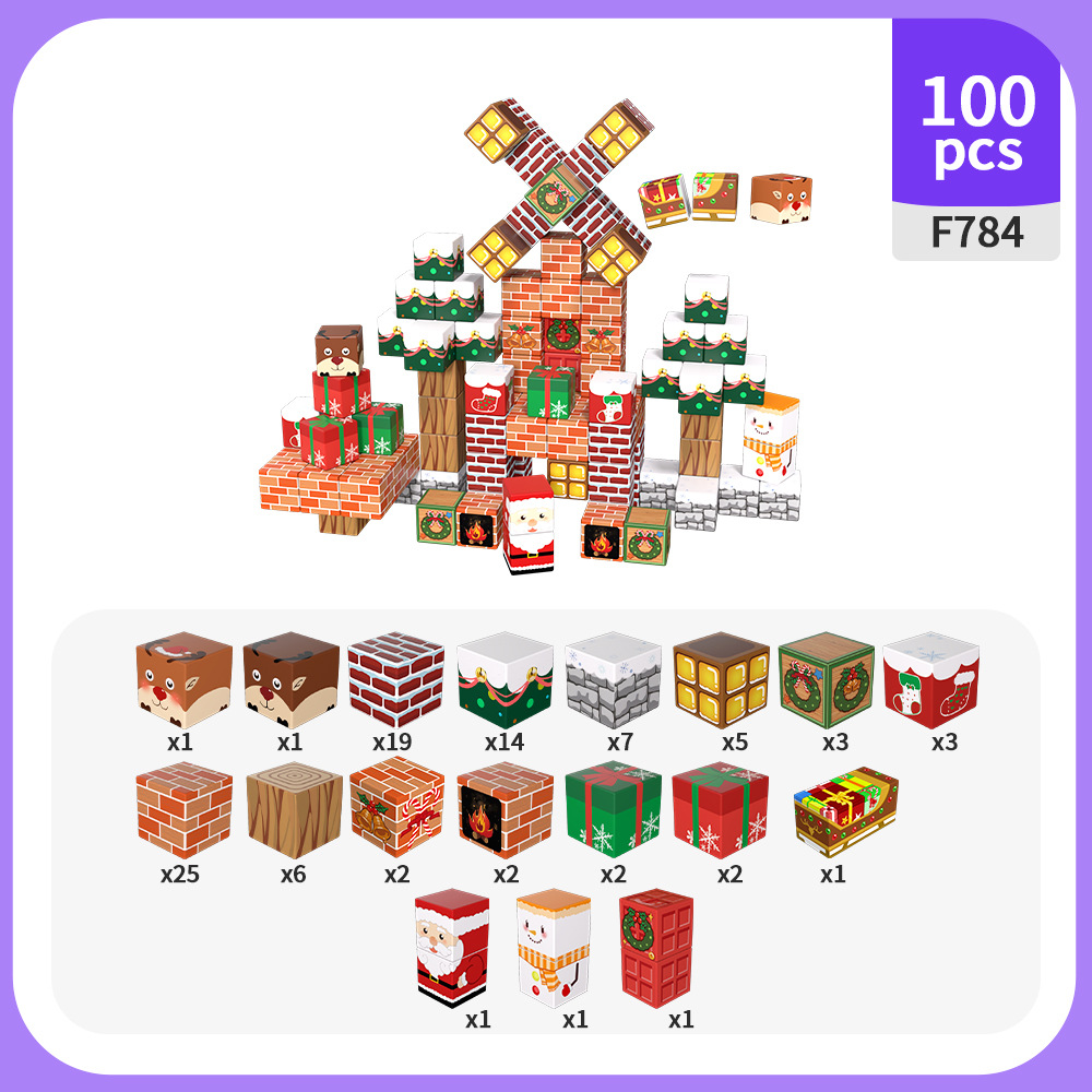 Nuevo mi mundo magnético cuadrado niño bloque de construcción ensamblaje viaje magnético regalo de juguetes de Navidad para niños