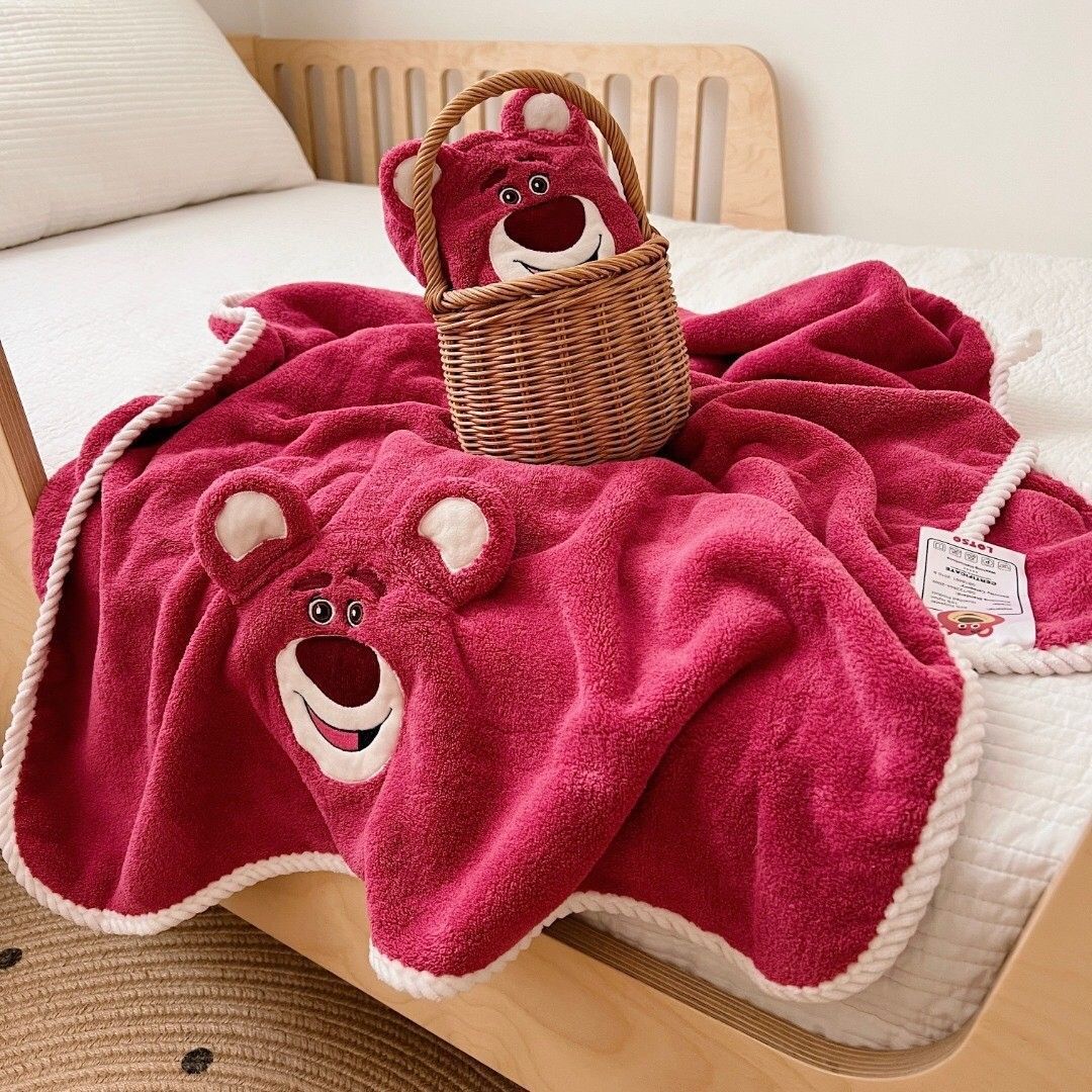 Strawberry Bear Cartoon Bath Towel Towel suit Household Water Absorbent Quick-drying Towel Adult Wrap Towel Children Cute