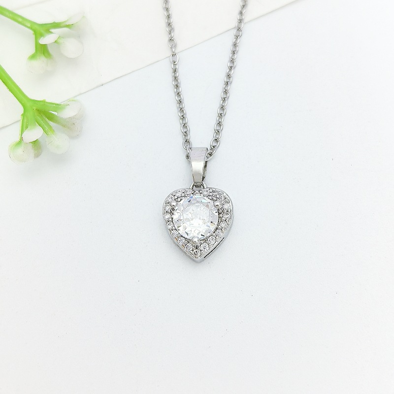 243#XL1497-1 Love Zircon Necklace