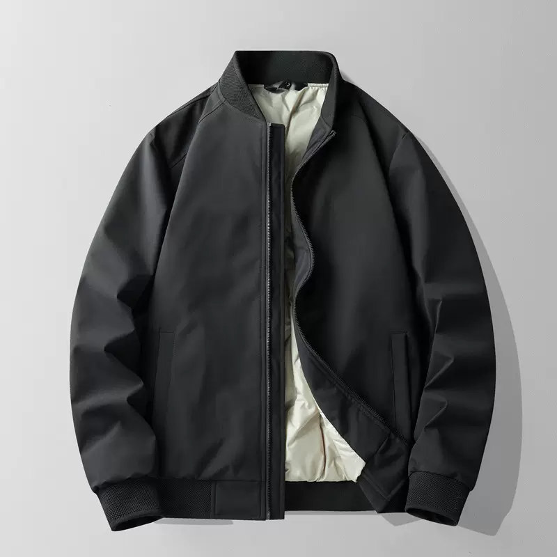 时尚简约立领外套男羽绒2025新款羽绒服男士棒球领开衫棒球服上衣