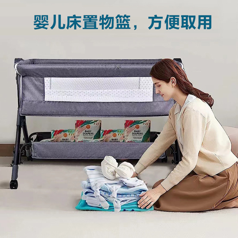 Cuna de bebé recién nacido cama costura Cama grande Baby Shaker BB cama de los niños cuna cama multifuncional móvil plegable