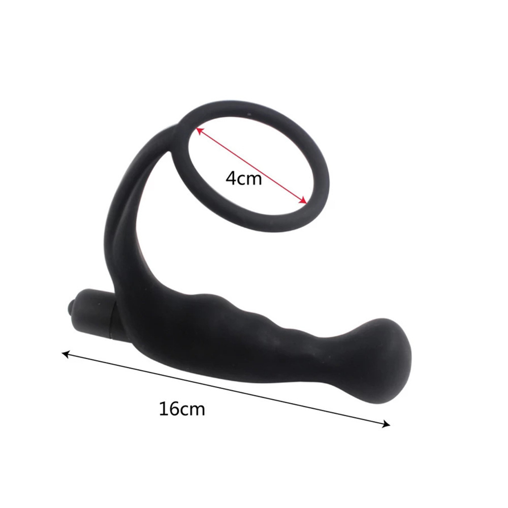 Silicone Prostate Vibrator Anal Plug with 10-Frequency Vibration and Ring Design — detail image 3