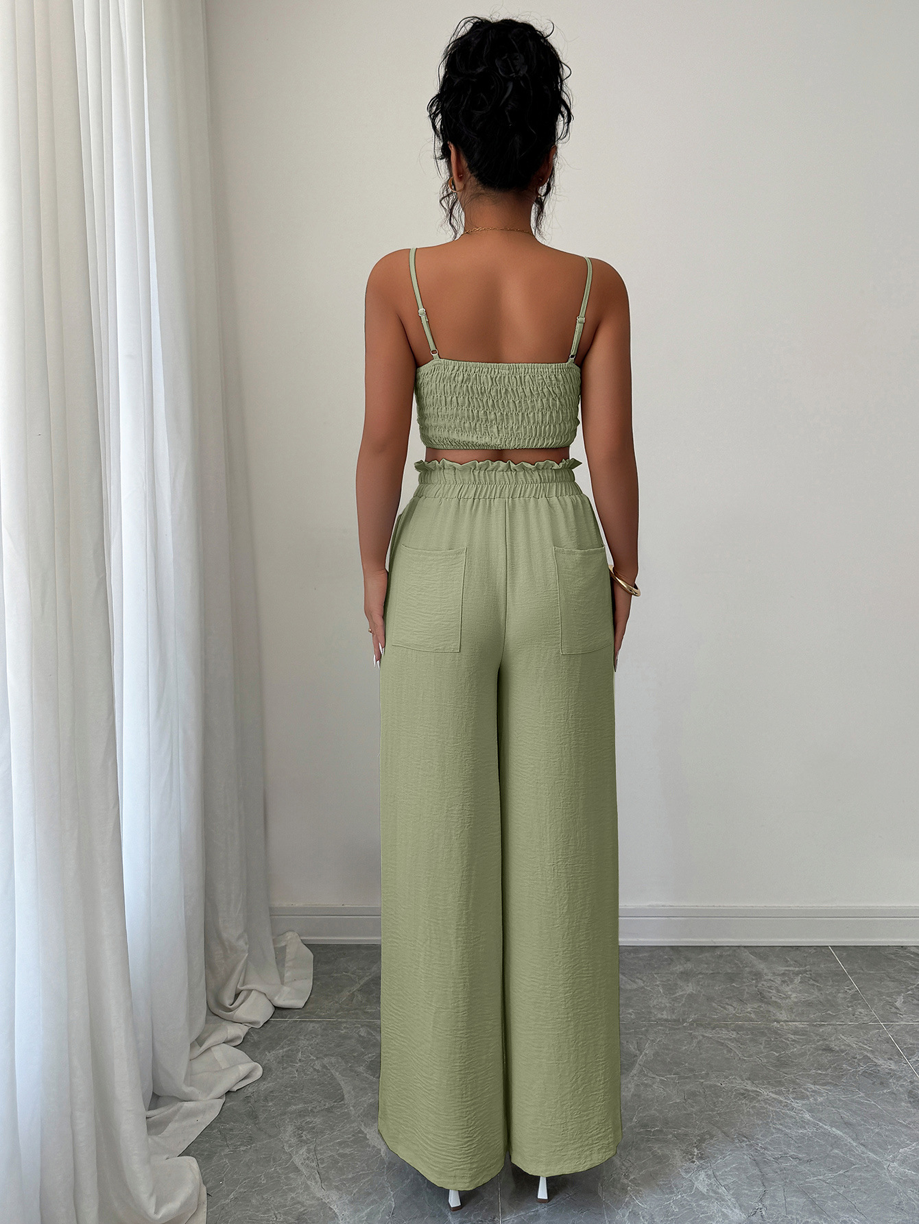 364g Weight Sleeveless Sleeve Length Polyester Fabric Type Pant Co-ord Set Sets Type 2 Pieces Set Quantity Casual, Daily Occasion Strap Neckline Slim, Loose Fit Type Solid Color Pattern Summer Season Women's Gender Casual, Sexy Style Casual Daily Women's Casual Sexy Solid Color Polyester Pant Co-ord Set Pants Sets 5