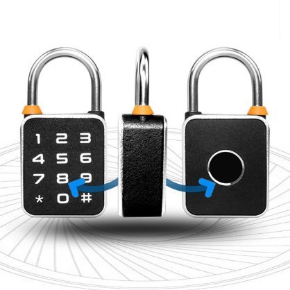 指紋パスワード南京錠大型パスロック落書き Bluetooth APP カードスワイプ NFC 屋外ゲート盗難防止ロック防水|undefined