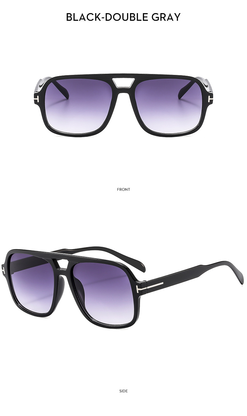 25g Weight Full Frame Glasses Structure Sunglasses Classification PC, UV400 Protection Lens Material Square Glasses Style Travel, Party Occasion Solid Color Pattern All Seasons Season Unisex Gender Streetwear Style Grey, Black Color Streetwear Solid Color PC UV400 Protection Square Full Frame Women's Sunglasses 21