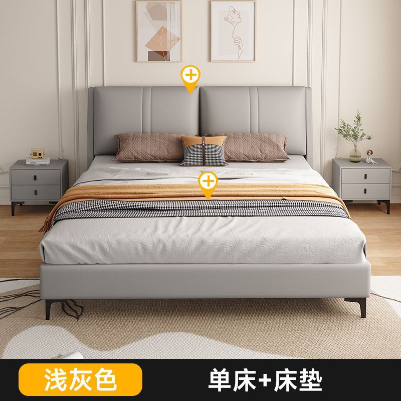 寝室家具セット無垢材ベッドレザーアートベッド大型ウェディングベッドホテル卸売ベッドレンタルルームソフトベッド猫の爪レザーベッド