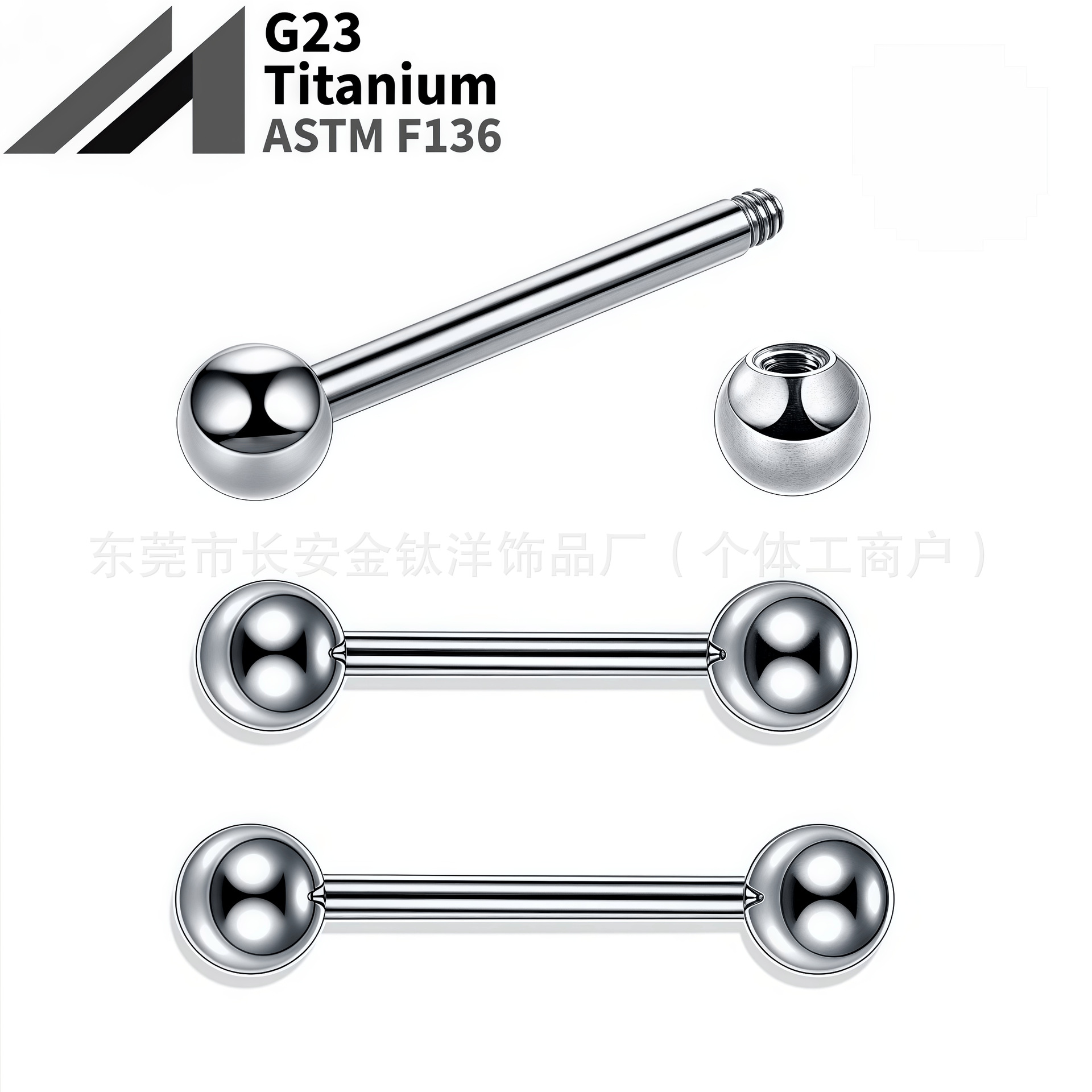 16G labret stud size and finish detail