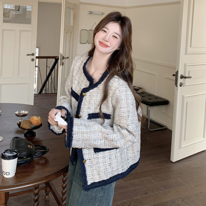 French-Style Color-Blocking Tassel Chanel-Inspired Jacket for Women, 2025 Autumn New Elegant Socialite Style Short Tweed Top