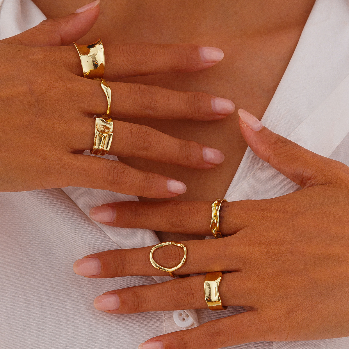 82g Weight Rings, Bracelets, Jewelry Set Classification Elegant Geometric Alloy Plating Women's Rings Bracelets Jewelry Set
