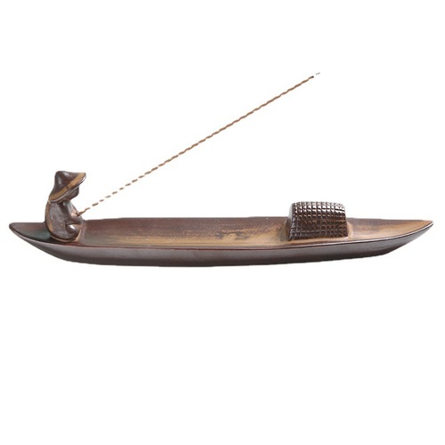 New Zen style one-leaf boating ceramic incense reclining incense insert multi-functional backflow aromatherapy furnace sandalwood creative ornaments