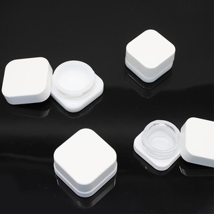 White Porcelain Glass Square Eye Cream Bottle 5G9G Press Screw Cap Glass Cream Bottle Kidsren's Anti-Theft Cap Hemp Bottle