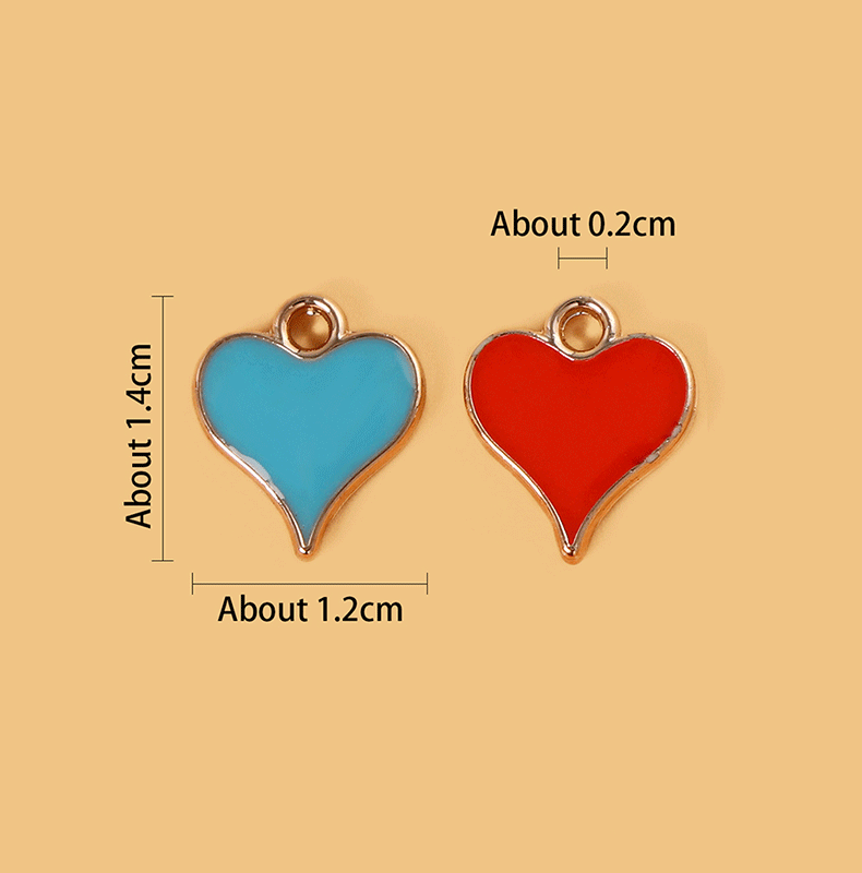 1g Weight Pendant Jewelry Making Type 12 * 14mm Jewelry Making Size 1 Piece 12 * 14mm Hole 2~2.9mm Plastic Heart Shape DIY Jewelry Accessories Pendant