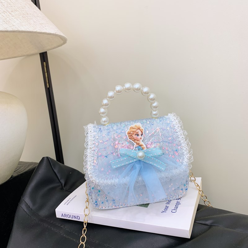 Nuevo bolso para niños niña pequeña bolso de cadena de perlas bolso de mano princesa de moda monedero de hombro