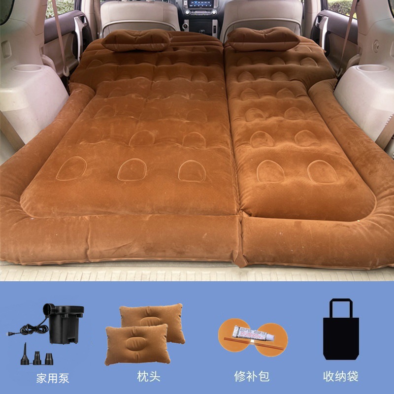 Flocking SUV Car, Qìchē Vehicle-mounted inflatable bed - replace-home-pump-suv-honeycomb-brown