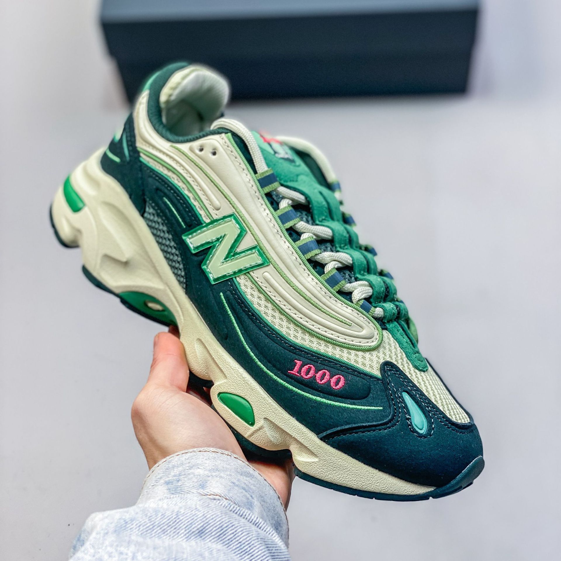 Zapatos de correr retro de alta calidad NB1000 marca conjunta de cuero de malla de suela gruesa zapatos deportivos para hombres y mujeres zapatos de viaje casuales