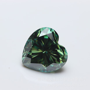 Green Heart-shaped Mosane Diamond Bare Stone Peach-shaped Mosane Bare Stone Color Moissanite Green Moissanite