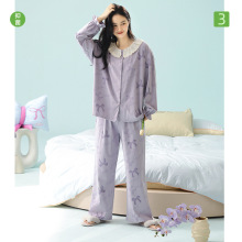 【抗菌新疆棉】春夏季新款睡衣女士纯棉长袖女款拉架棉家居服套装