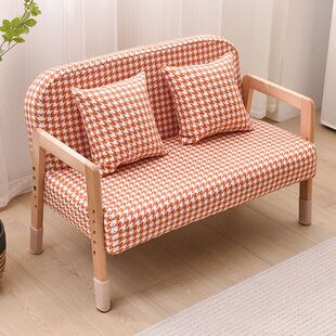 Two-Seat Sofa for Children's Reading and Teaching, Kindergarten Small Sofa, Solid Wood Princess Baby Girl Seat Reading Chair