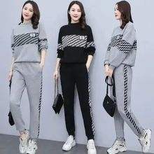 2025年秋冬新款胖MM时尚洋气套两件套大码女装休闲运动套装潮