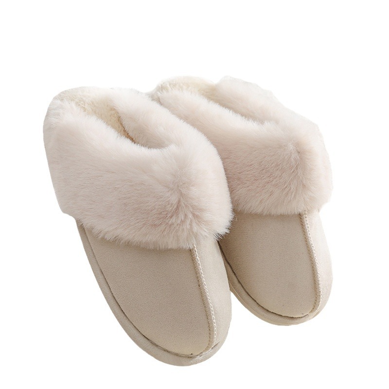Lady Men's Plush Fleece Open-Toe Slip-On Winter Outdoor Bedroom Thermal Warm Memory Foam House Shoes_voghion.com