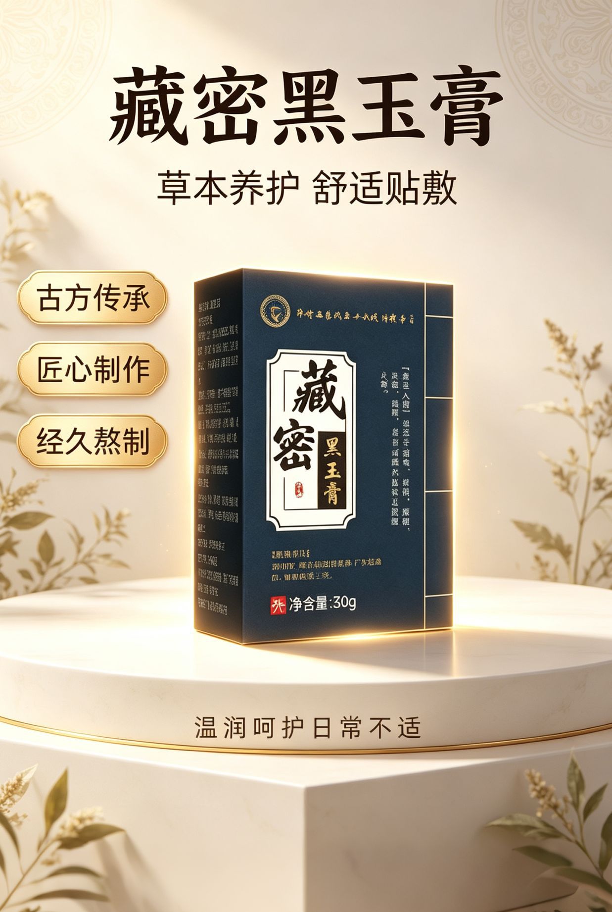 Zangmi Black Jade Herbal Massage Warming Balm 50g External Use for Neck Shoulder Back Knees and Joints overview