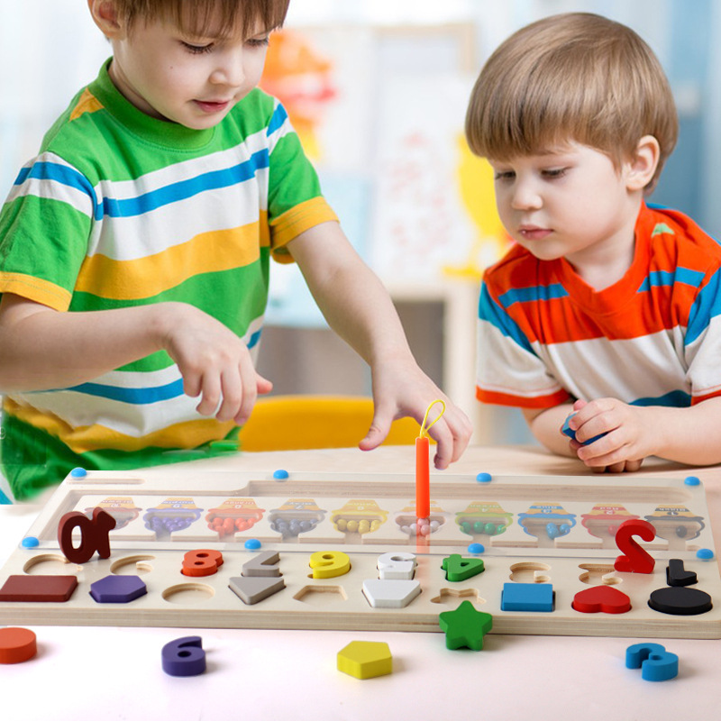 Educación de la primera infancia color cognición figura geométrica distribución tres en uno digital Clasificación de Cuentas magnéticas juguetes educativos
