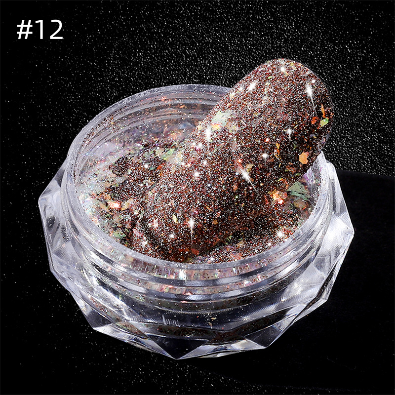 Internet celebridad nueva fantasía manicura Opal brocado diamante polvo flash polvo reflectante diamante lentejuelas disco flash polvo