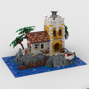 Moc-157144 Pirate Series Defense Island Building Toy Set 1895 Particle Count