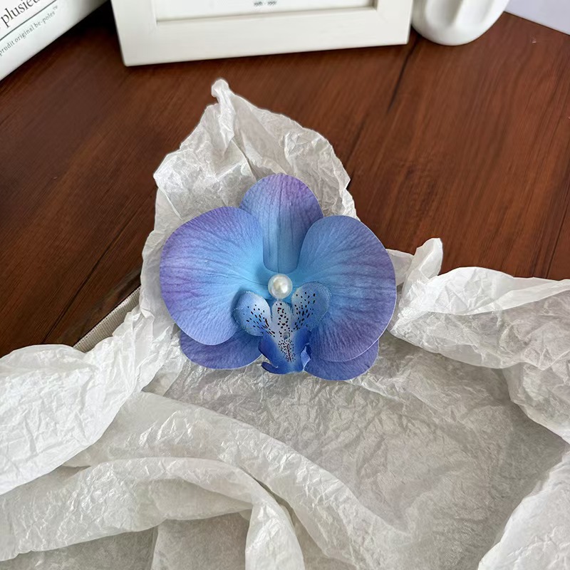 남보라색 그라데이션 옆머리핀