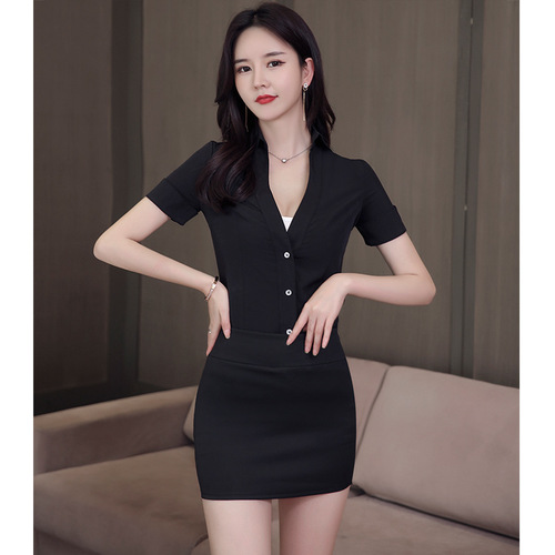 Beauty salon beautician work clothes female health center foot bath pedicure technician suit temperament dress JY-008