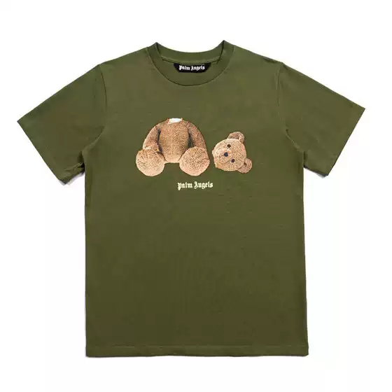 Spring and summer 2022 new palm angel decapitated teddy bear printed loose men's and women's lovers casual short sleeve T-shirt