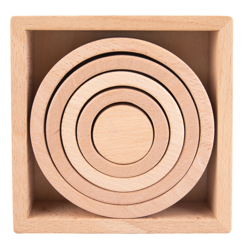 Intellectual rainbow geometric constructor, cognitive variable wooden toy, early education
