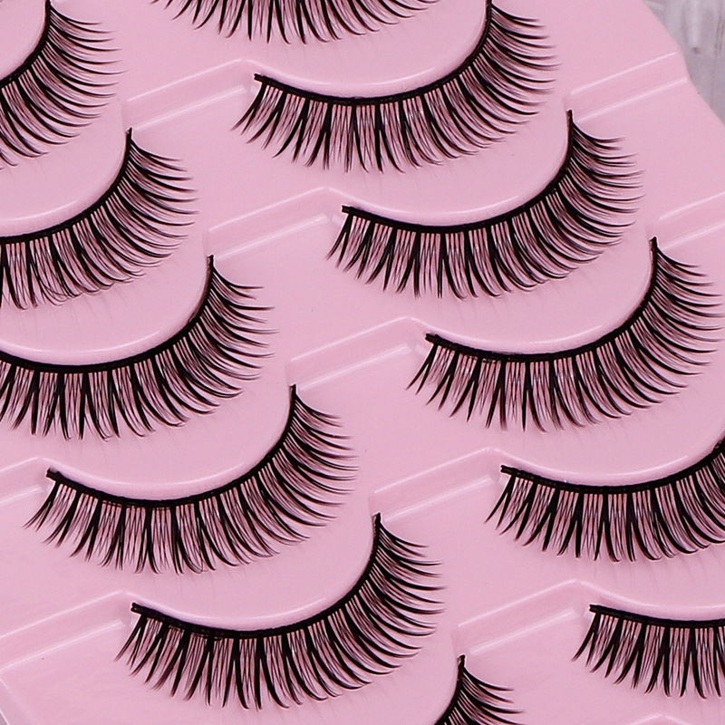 10 pares de pestañas falsas de terroles duros de una sola pieza de cómic Barbie Pequeño Demonio Pequeño Pequeño